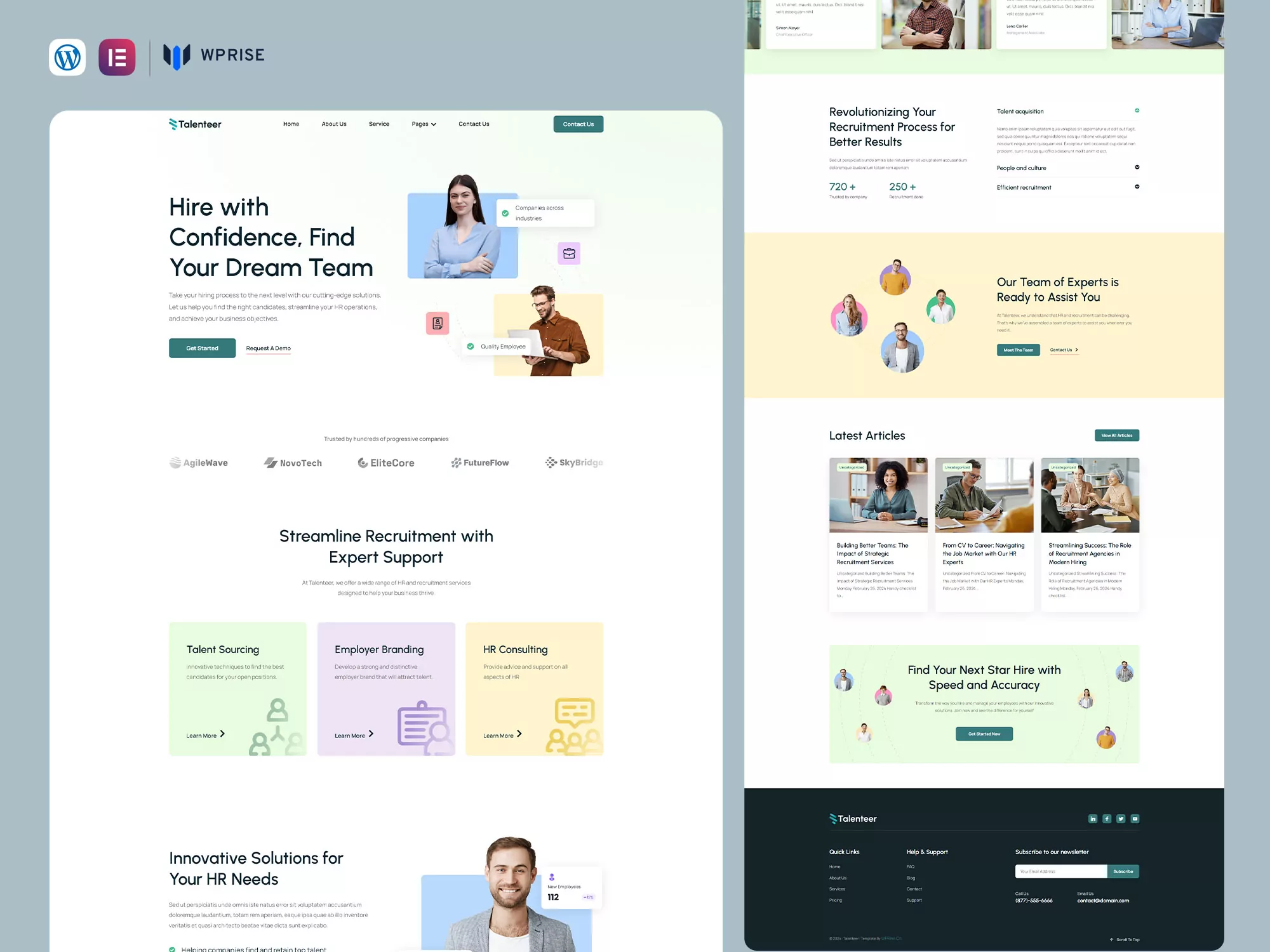 Talenteer - Human Resources & Recruitment Agency Elementor Template