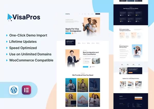 VisaPros - Visa Consulting Service Elementor Template