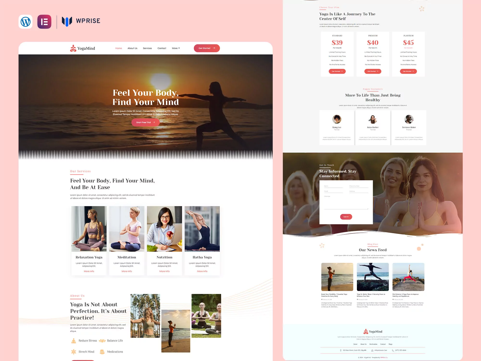 YogaMind - Yoga & Meditation Elementor Template