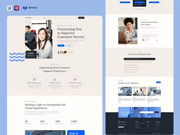 CallExpert - Call Center & Telemarketing Elementor Template