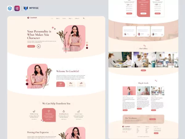 CoachGirl - Feminine Life Coach & Motivational Speaker Elementor Template