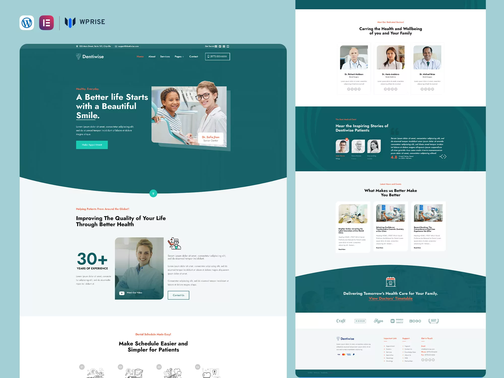 Dentiwise - Dentist & Dental Clinic Elementor Template