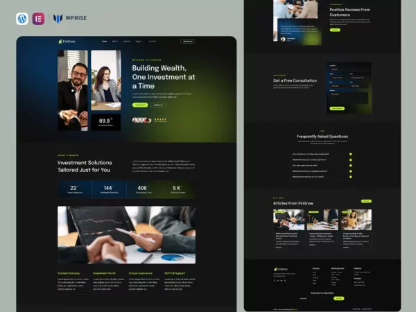 FinGrow - Finance & Investment Elementor Template