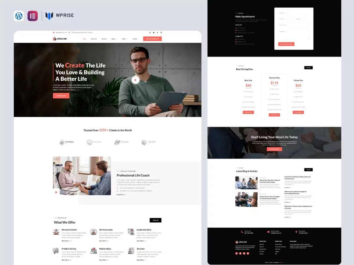LifeCraft - Life Coach & Speaker Elementor Template