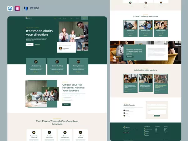 LifeEasy - Life Coach & Mentor Elementor Template