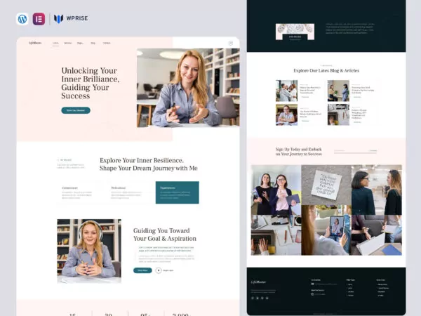 LifeMentor - Feminine Life Coach & Motivational Speaker Elementor Template