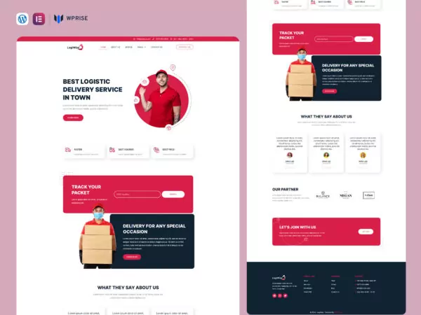LogiWize - Logistic & Transportation Delivery Elementor Template