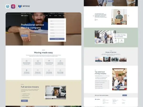 LongMover - Moving Company Website Elementor Template