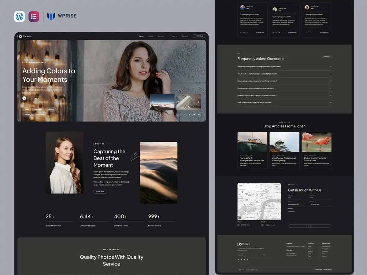 PicZen - Photography & Portfolio Elementor Template