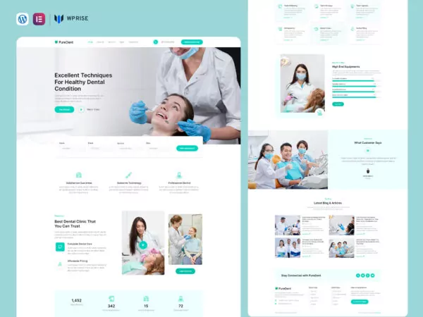 PureDent - Dentist & Dental Clinic Elementor Template