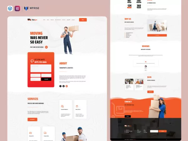 ShipSync - Moving and Logistics Solution Elementor Template