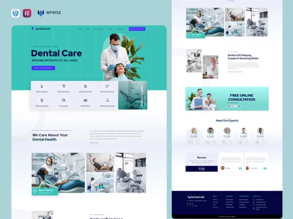 SmileCraft - Dentist & Dental Clinic Elementor Template