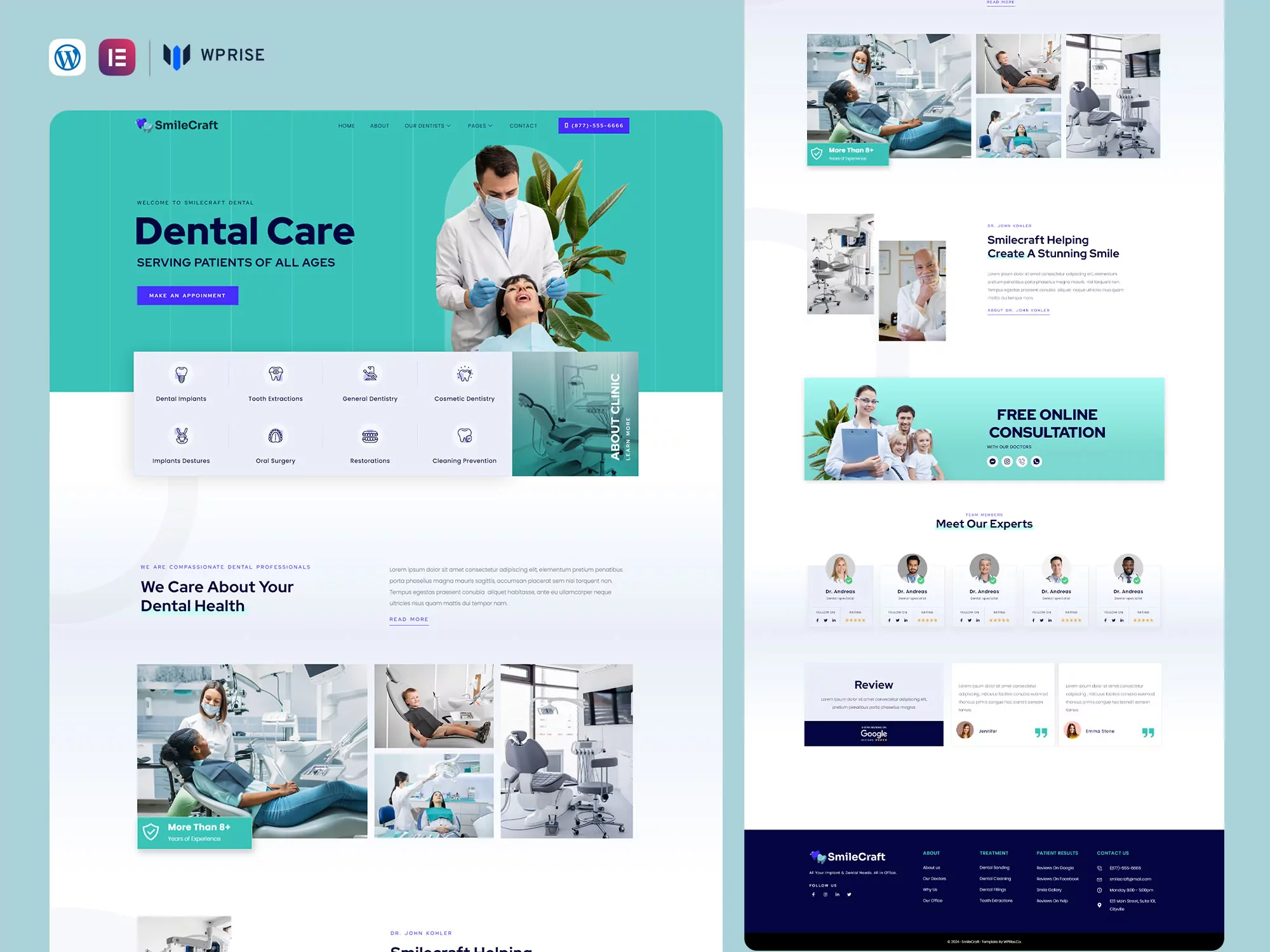 SmileCraft - Dentist & Dental Clinic Elementor Template