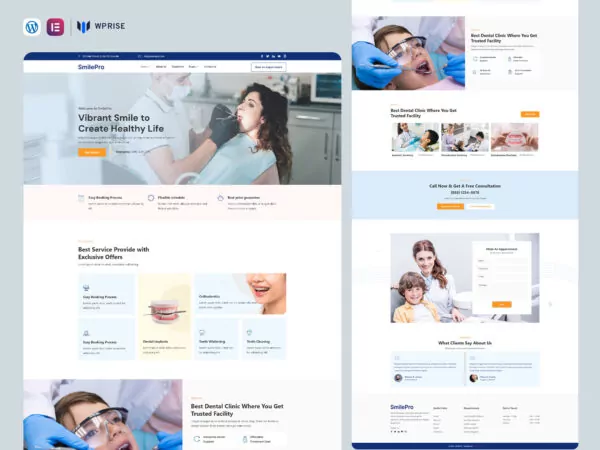 SmilePro - Dentist & Dental Clinic Elementor Template