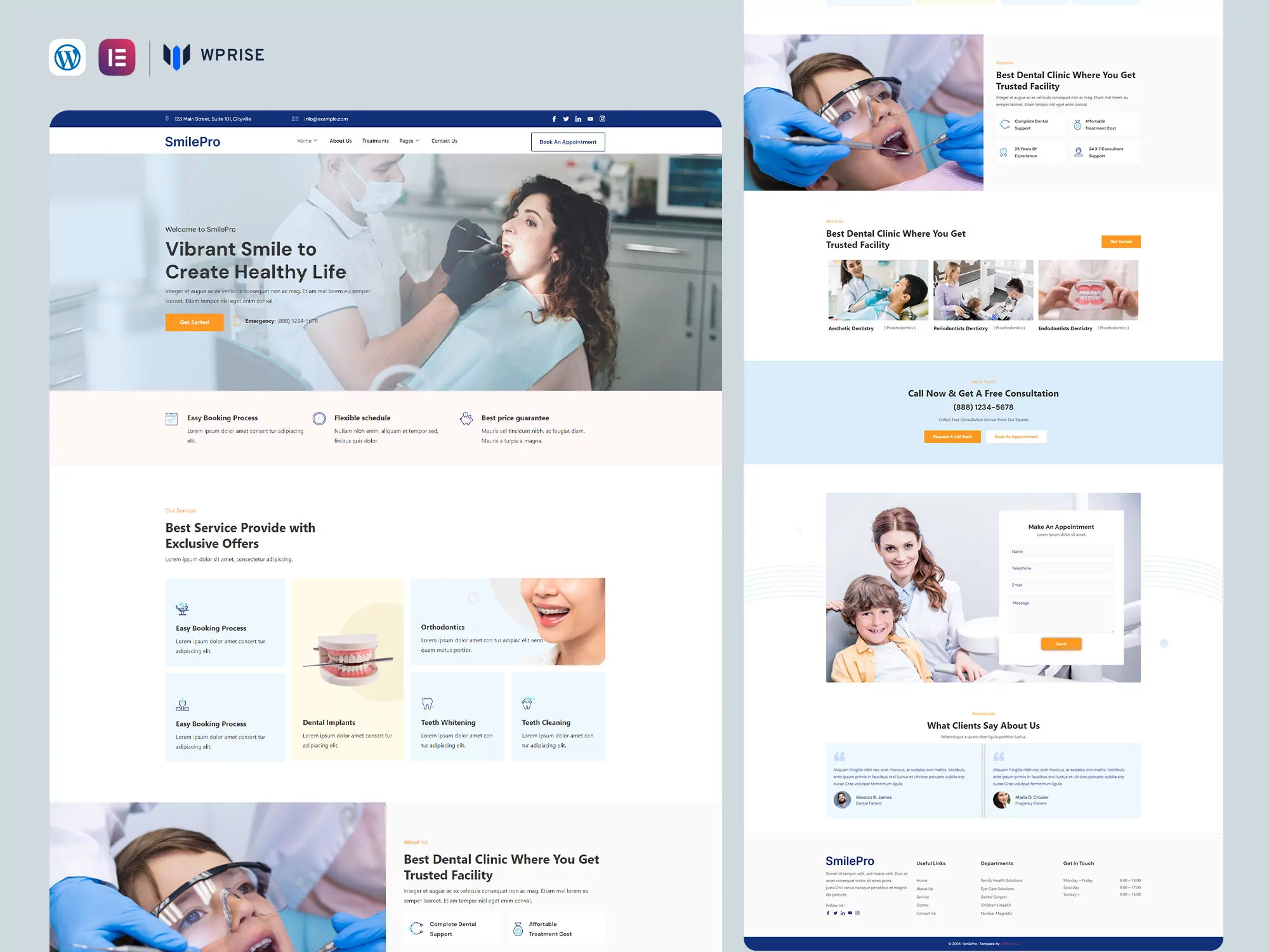 SmilePro - Dentist & Dental Clinic Elementor Template