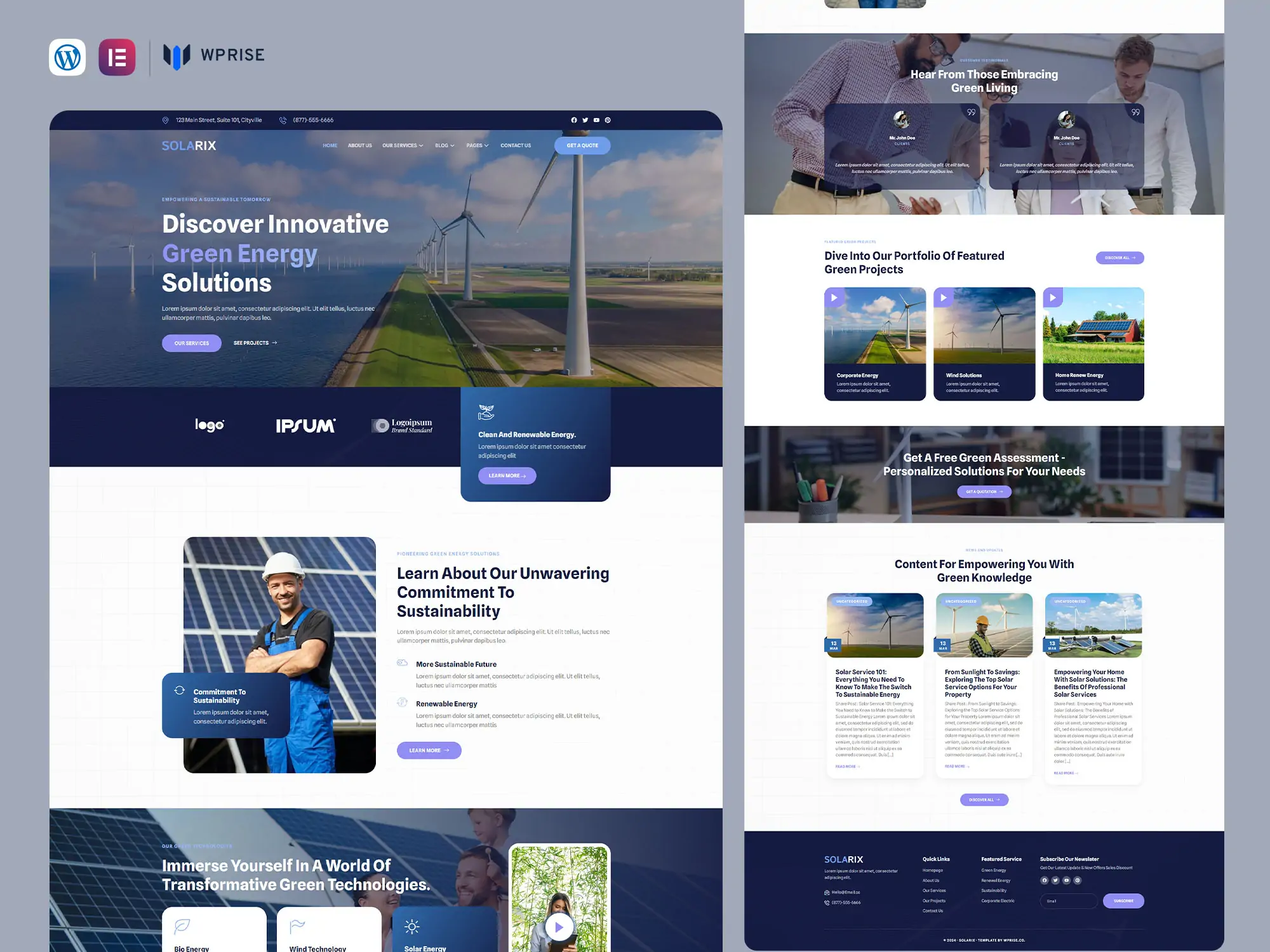 Solarix - Solar & Renewable Energy Elementor Template