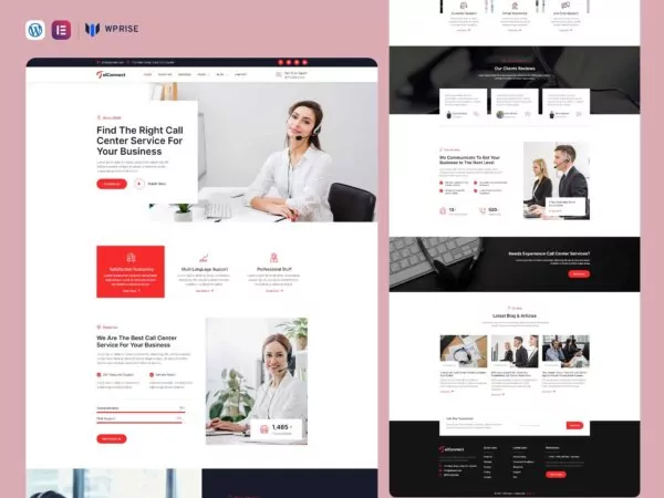 TelConnect - Call Center & Telemarketing Elementor Template