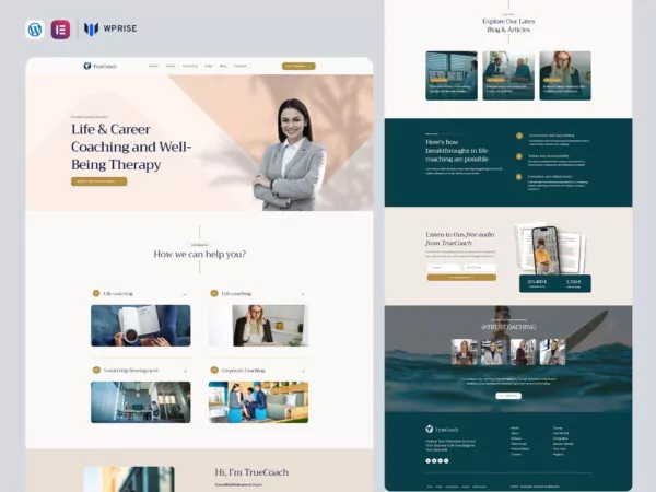 TrueCoach - Life Coach & Speaker Elementor Template