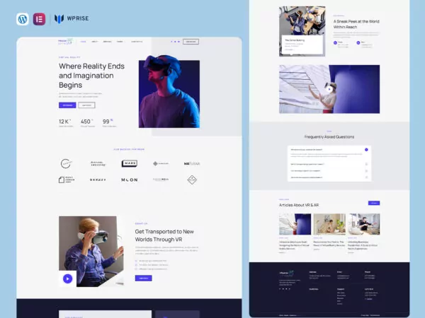 VRealize - Augmented & Virtual Reality Services Elementor Template