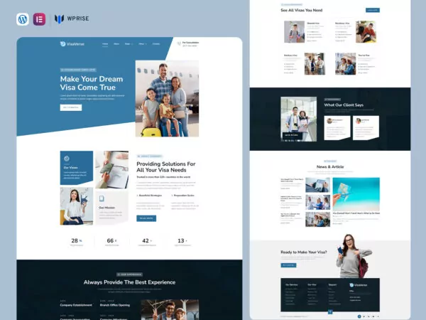 VisaVerse - Visa Consulting & Immigration Service Elementor Template