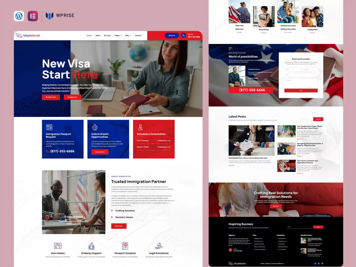 VisaWorld - Visa Consulting & Immigration Service Elementor Template