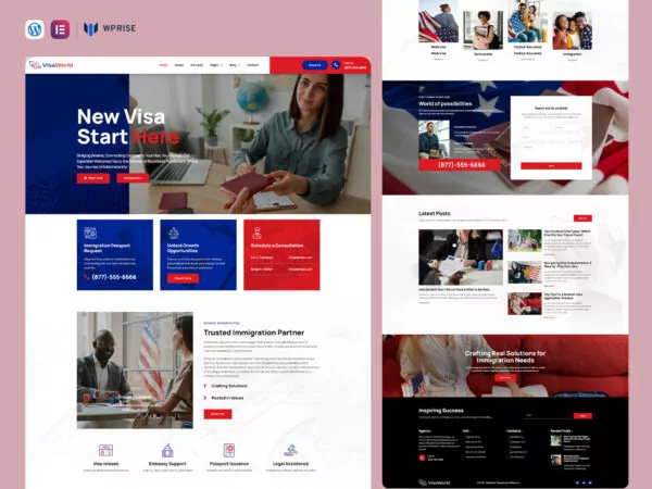 VisaWorld - Visa Consulting & Immigration Service Elementor Template