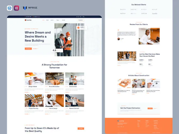 ArchiTek - Construction & Building Company Elementor Template