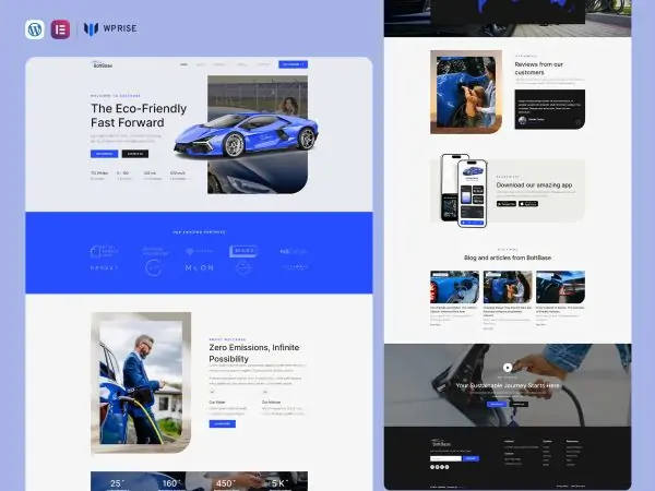 BoltBase - Electric Vehicle & Charging Station Elementor Template