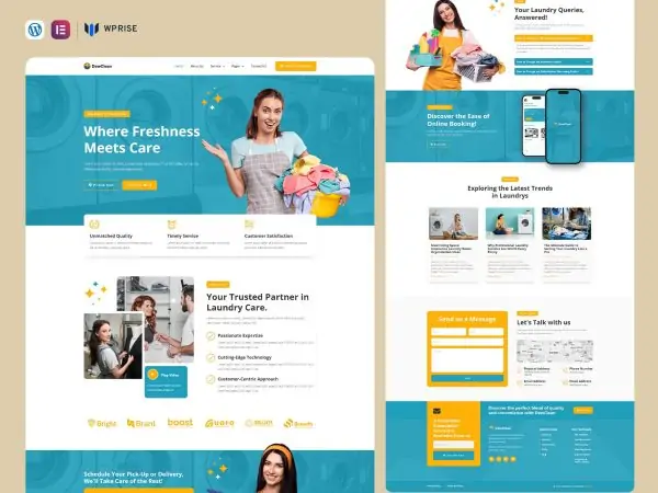DewClean - Laundry Service & Dry Cleaning Elementor Template