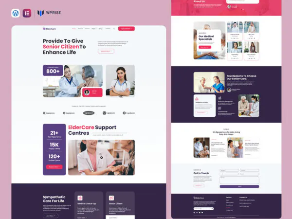 ElderCare - Senior Care Services Elementor Template