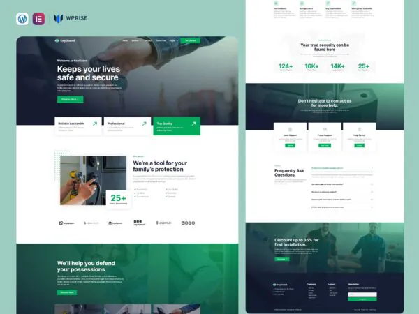 KeyGuard - Locksmith & Key Maker Service Elementor Template