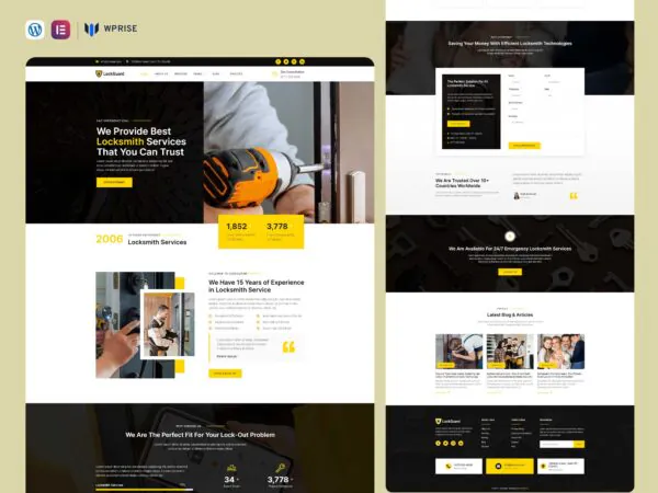 LockGuard - Locksmith and Key Maker Service Elementor Template