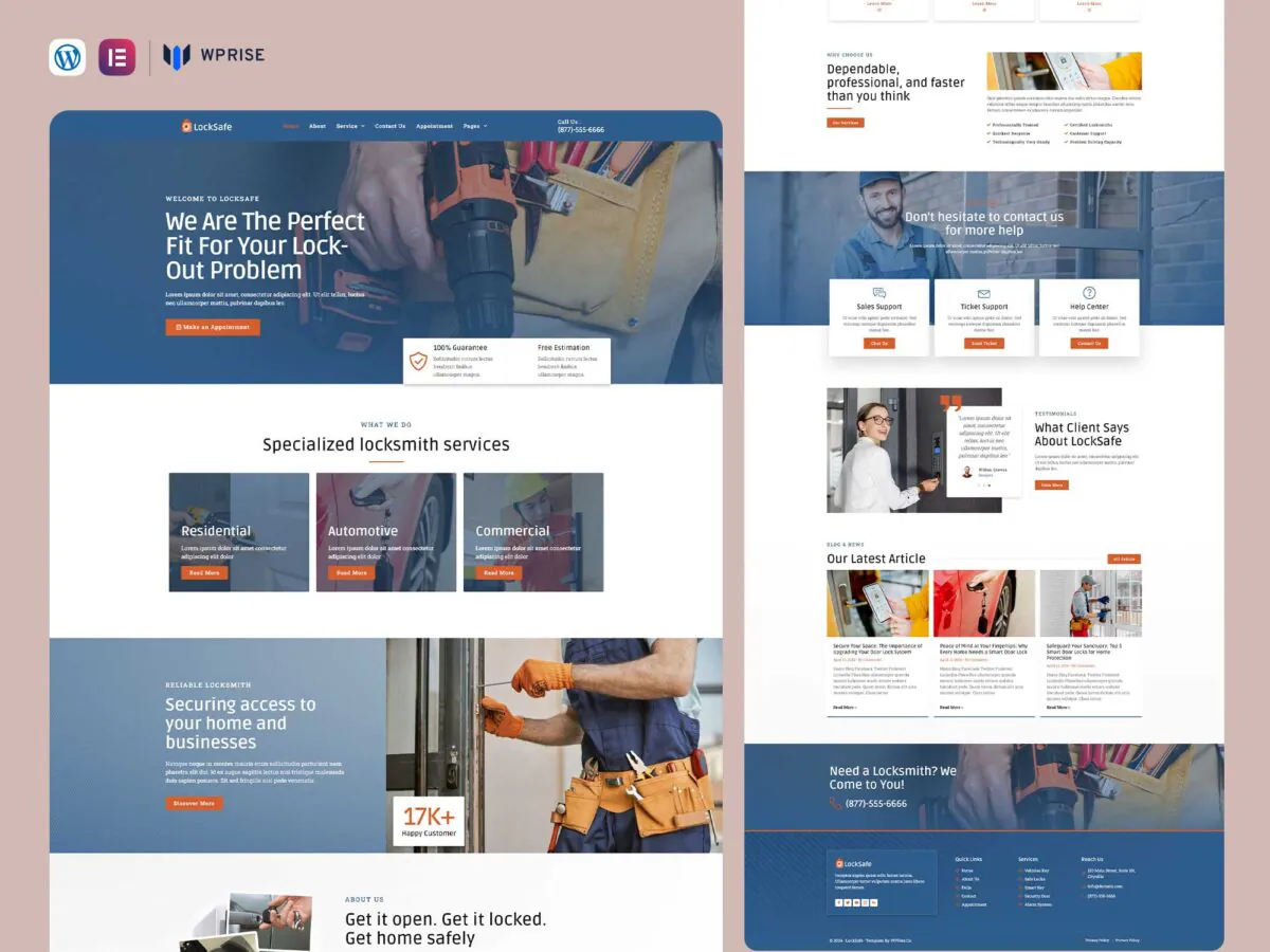 LockSafe - Locksmith Service Elementor Template
