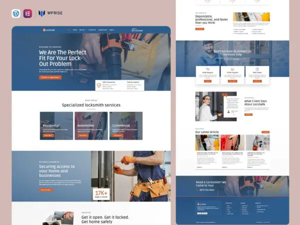 LockSafe - Locksmith Service Elementor Template