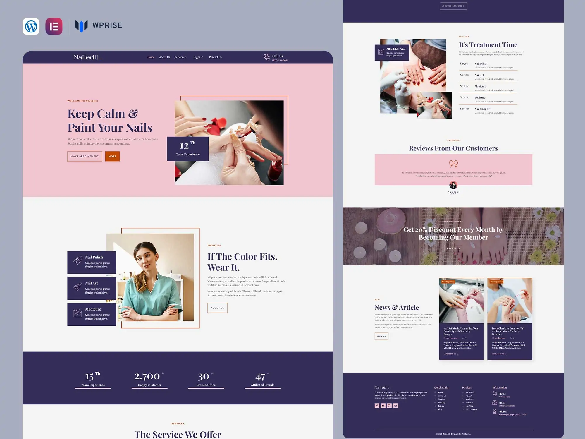 NailedIt - Nail Parlor & Beauty Care Elementor Template