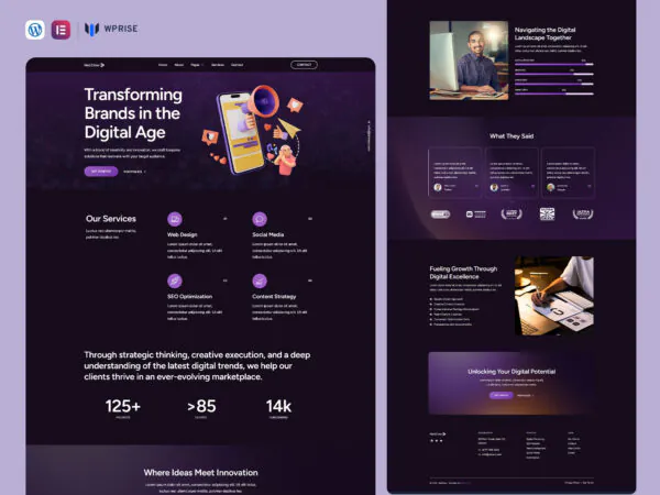 NetGlow - Digital Marketing Agency Elementor Template