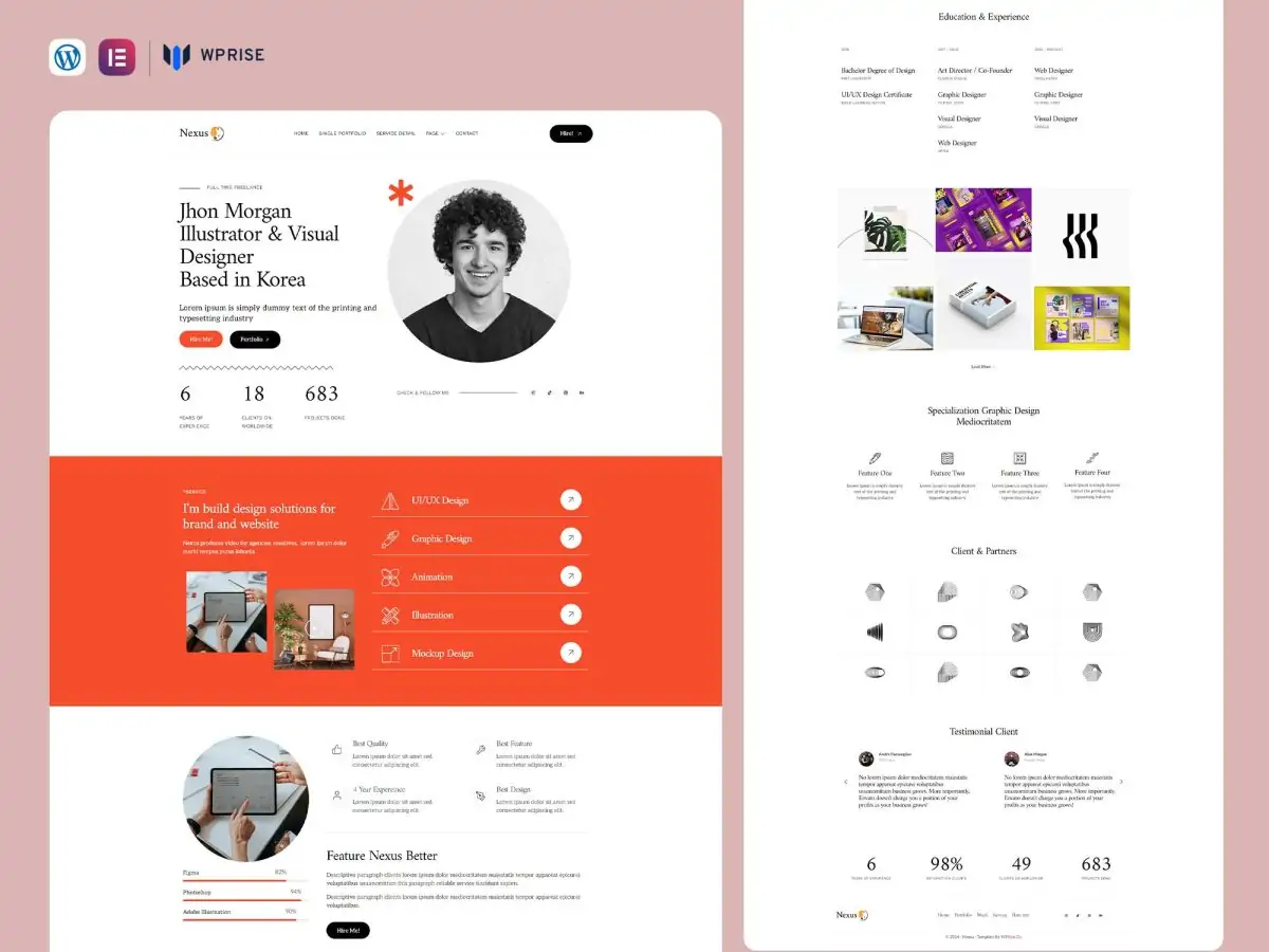 Nexus Personal Portfolio Elementor Template