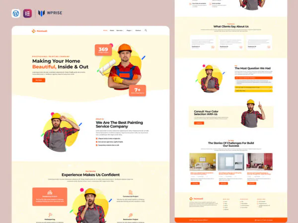 Paintwell - Painting & Wallpapering Service Elementor Template
