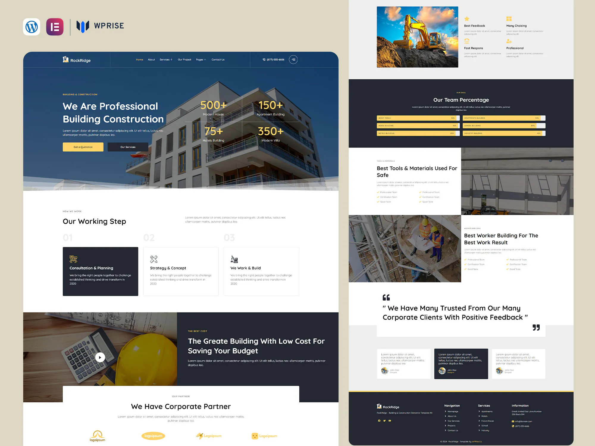 RockRidge - Building & Construction Elementor Template