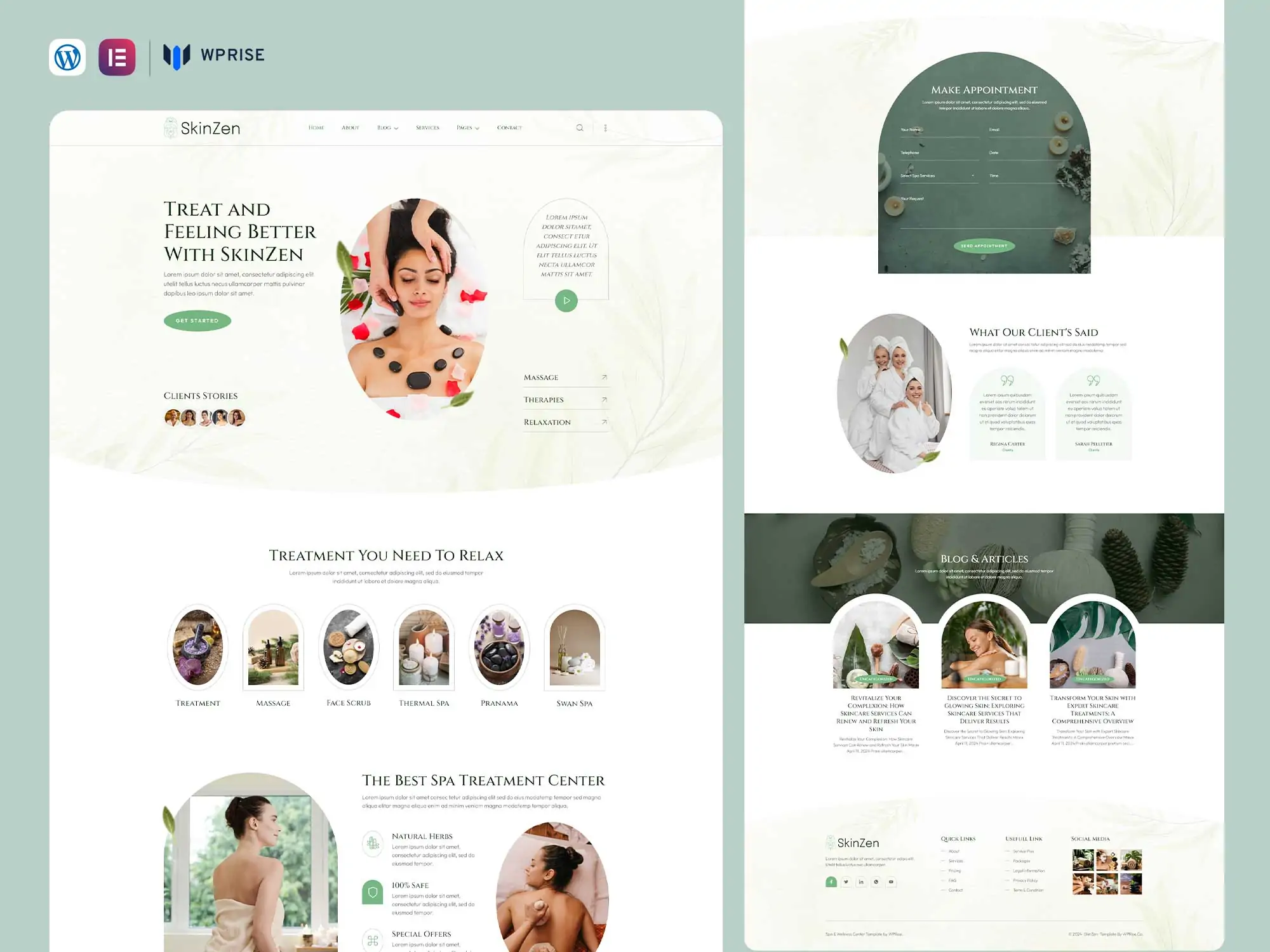 SkinZen - Spa & Wellness Center Elementor Template