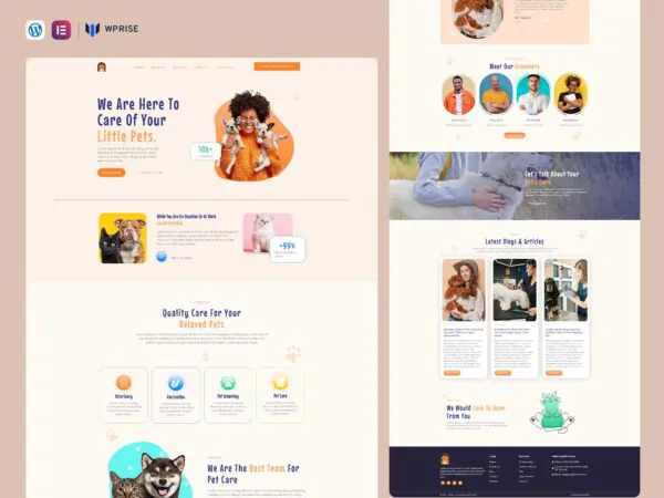 Velvet - Pet Care Services Elementor Template