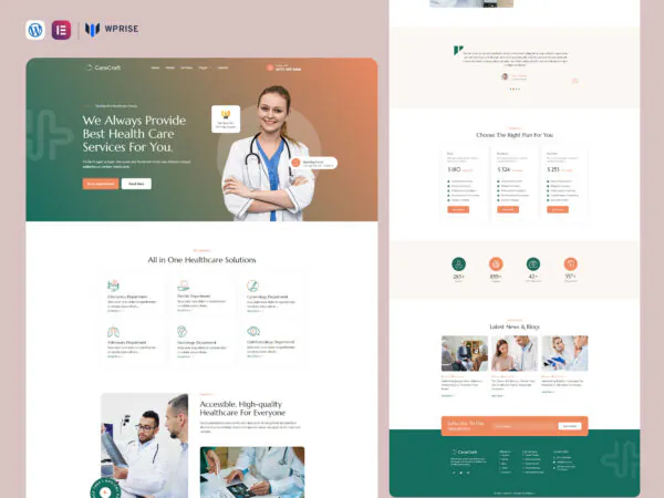 CareCraft - Psychologists & Health Care Elementor Template