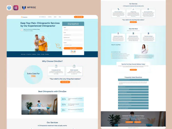 ChiroZen - Chiropractic Treatment Lead Generation Landing Page