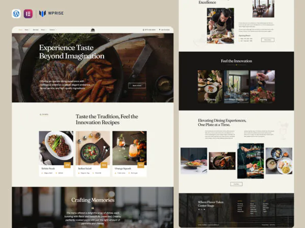 DineCraft - Restaurant & Catering Services Elementor Template