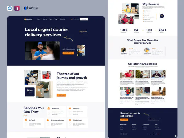 GoParcel - Courier Service Provider Elementor Template