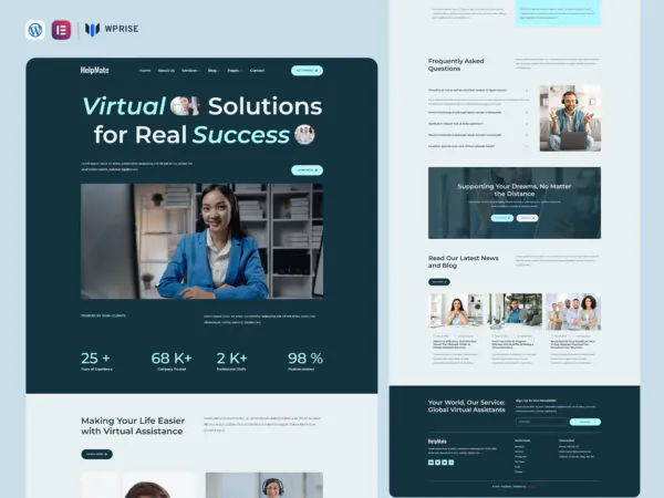 HelpMate & Virtual Assistant Service Elementor Template