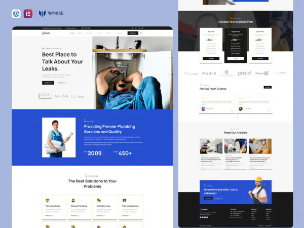 PipeFix - Plumbing Services Elementor Template