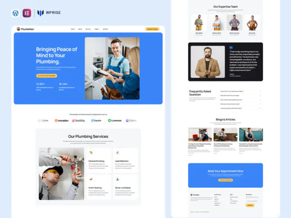 PlumbMan - Plumbing Service Elementor Template