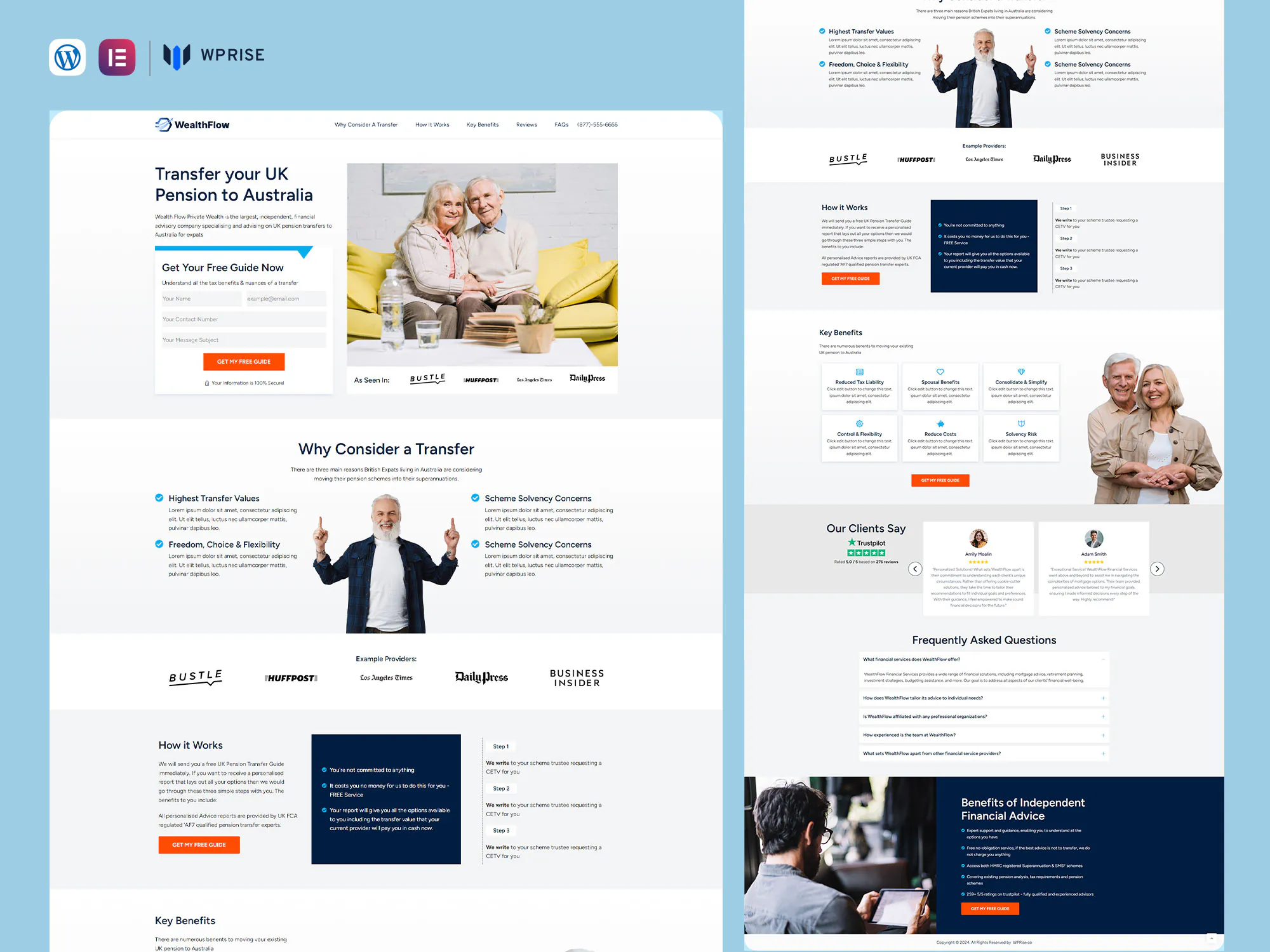 WealthFlow - Financial Advice Lead Generation Landing Page