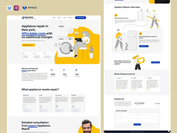 RepairHub - Home Appliance Repair Lead Generation Landing Page